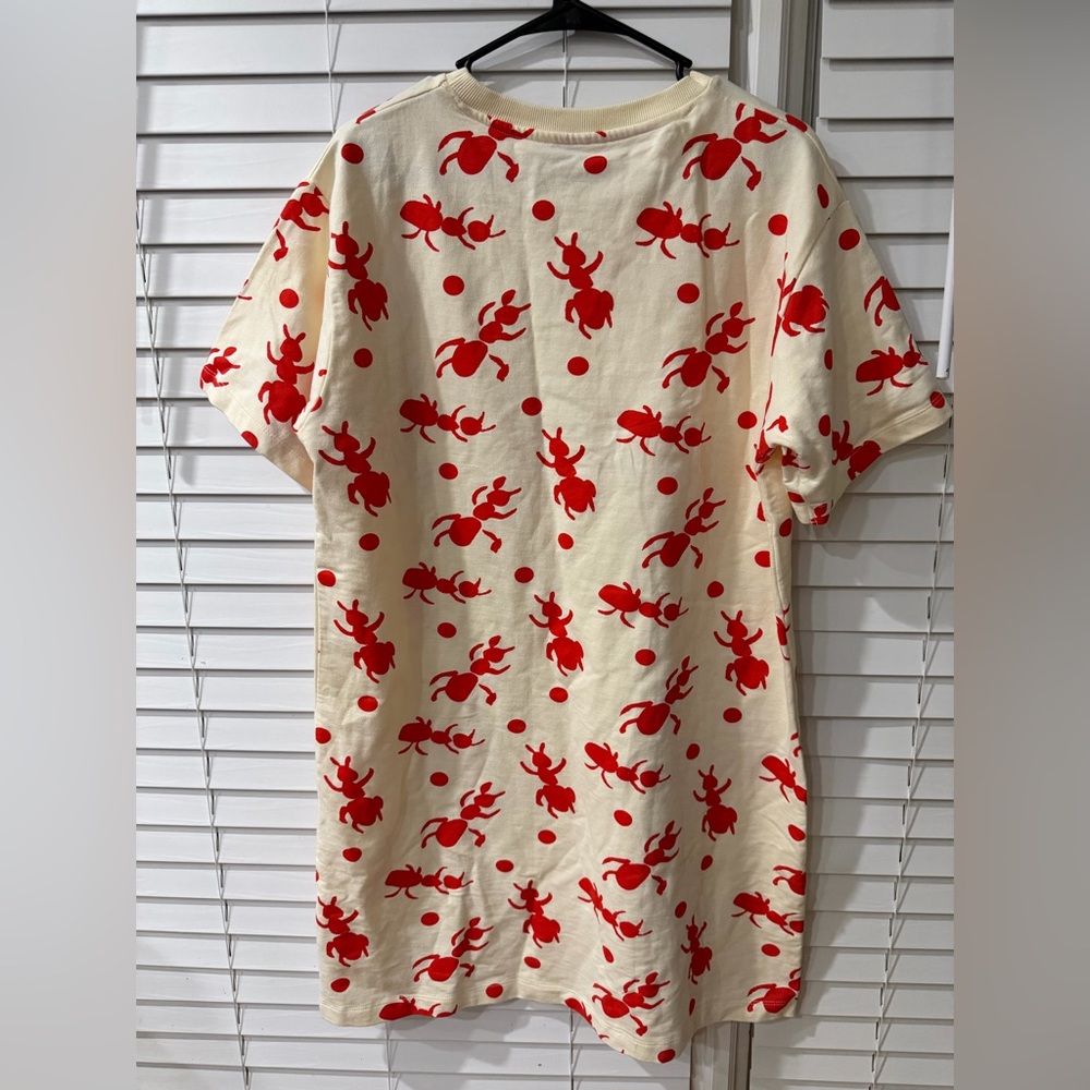Chic Red and Cream Midi Dress! Size Large! ❤️ Best Offer Accepted! - Picture 2 of 5